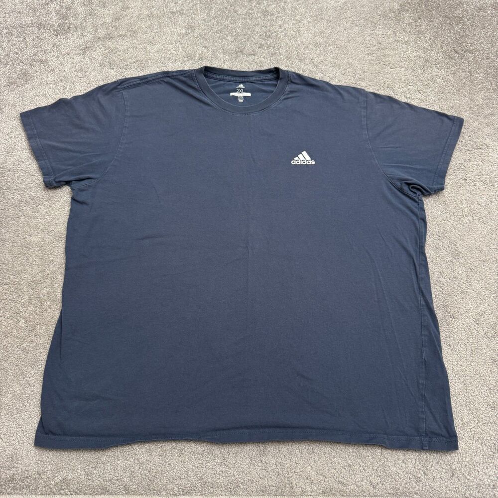 Adidas Golf Shirt Men 2XL Blue Short Sleeve Crewneck Logo Tee Sports ADVR2002